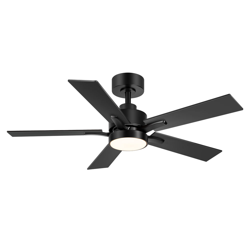 42-inch 5-Blade Ceiling Fan with Lights and Remote, 6 Speeds Reversible DC Motor Noiseless, Modern Ceiling Fan for Patios, Living Room, Farmhouse, Kitchen