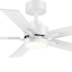 Ceiling Fans with Lights and Remote, 42 inch White Ceiling Fan with Light, 6 Speeds Reversible DC Motor Noiseless, Modern Ceiling Fan for Patios, Living Room, Farmhouse, Kitchen