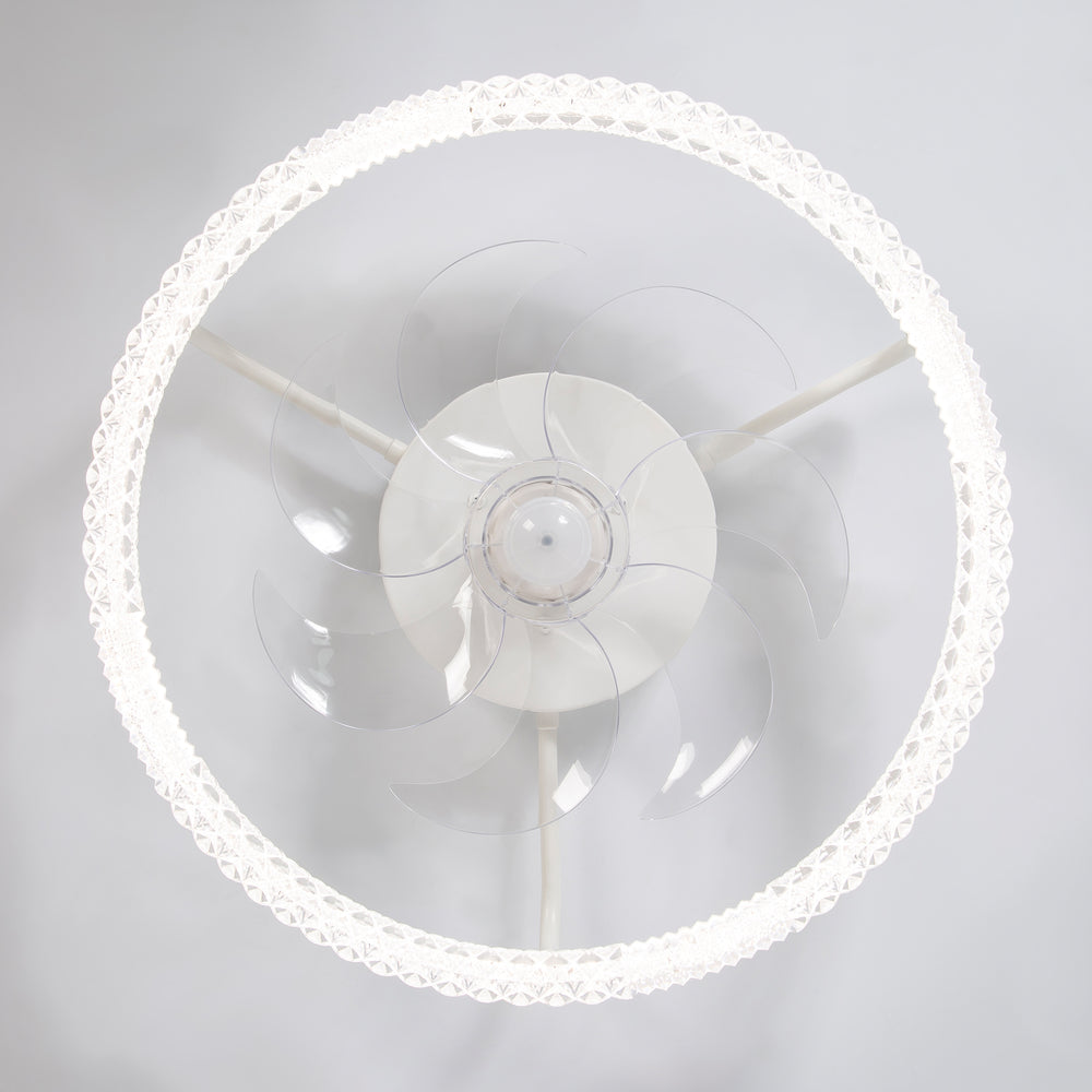 20 inch Low Profile Ceiling Fans with Led Lights, Modern Small Caged Flush Mount Ceiling Fan Remote Control, Reversible DC Motor, Timer Fandelier Ceiling Fan for Bedroom