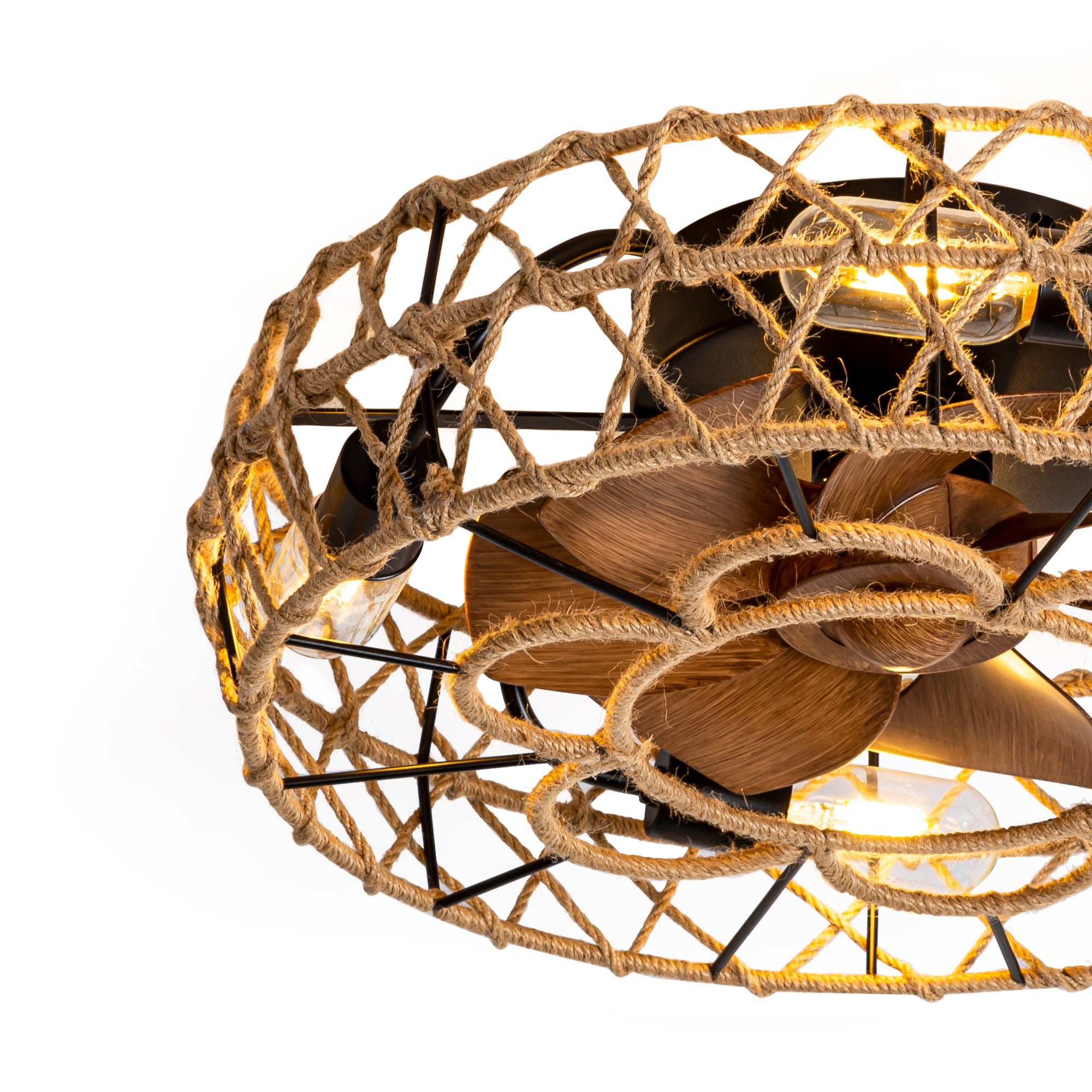 19 Inch Low Profile Enclosed Ceiling Fan with Remote Light（7