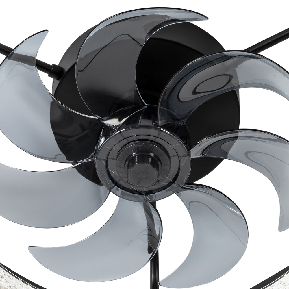 20 Inch 7-Blade Low Profile Flush Mount Ceiling Fan with Remote and Light Included