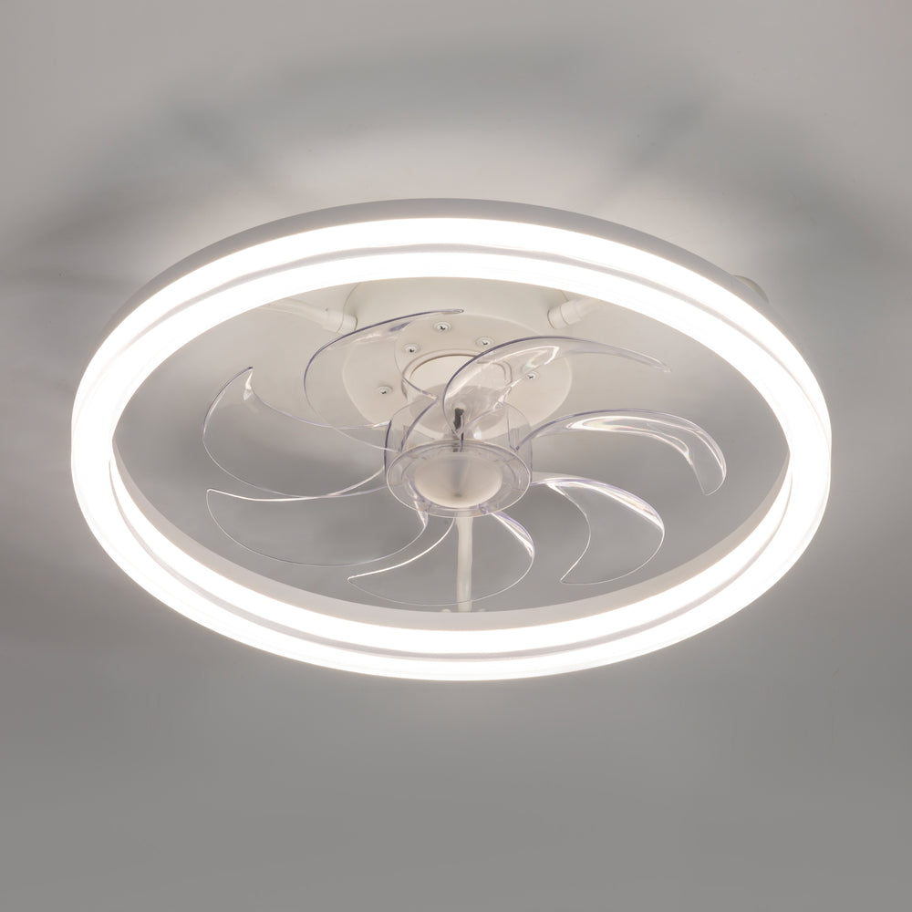20 -inch White Low Profile Ceiling Fan with Light and Remote Control(7-Blade)