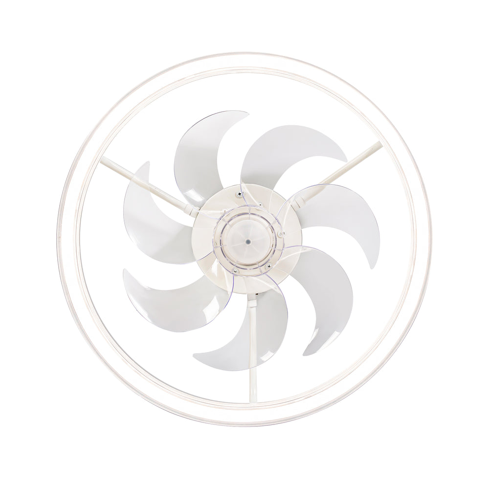 20 -inch White Low Profile Ceiling Fan with Light and Remote Control(7-Blade)