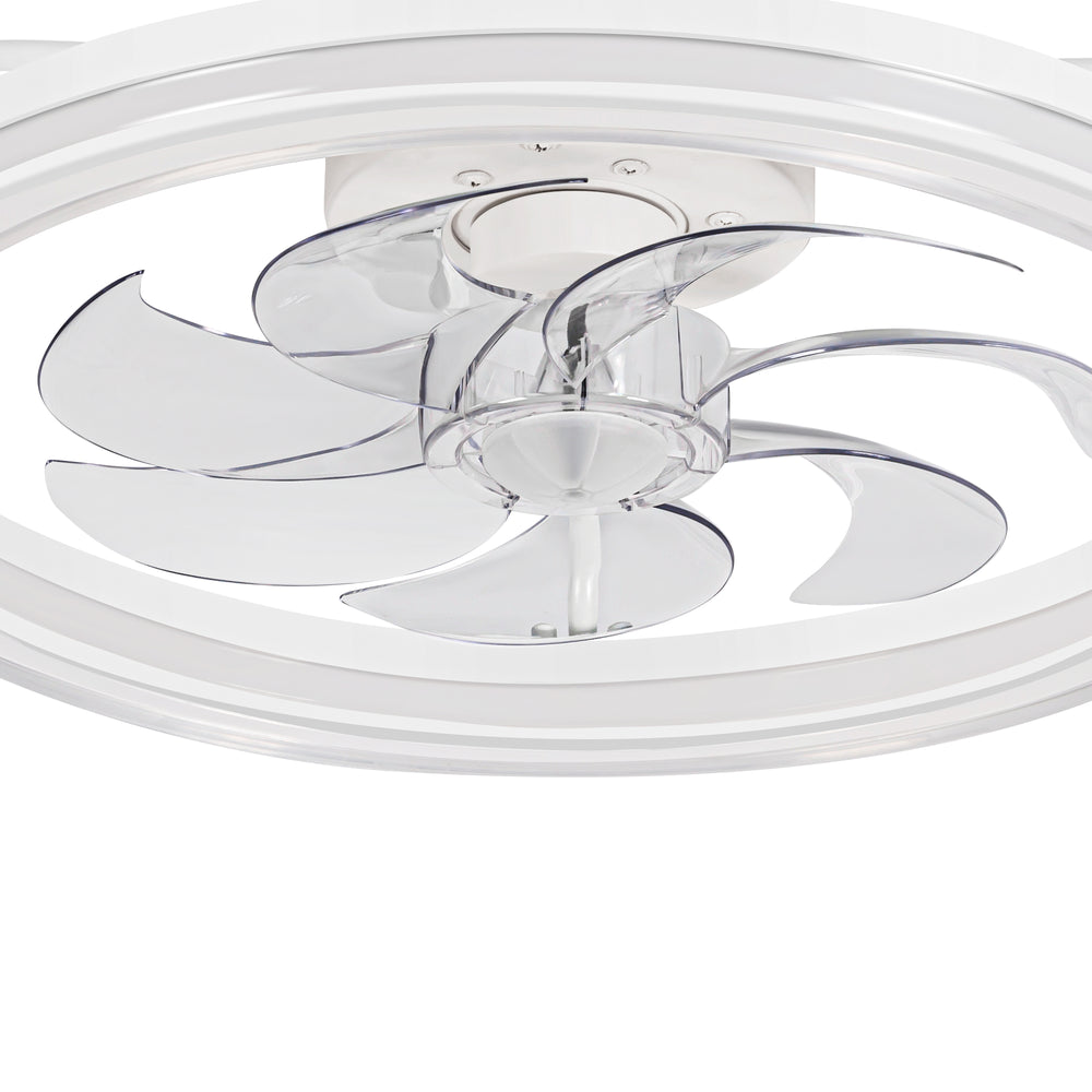 20 -inch White Low Profile Ceiling Fan with Light and Remote Control(7-Blade)