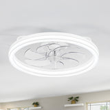 20 -inch White Low Profile Ceiling Fan with Light and Remote Control(7-Blade)