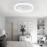 20 -inch White Low Profile Ceiling Fan with Light and Remote Control(7-Blade)