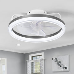 16 Inch 7-Blade Flush Mount LED Ceiling Fan with Light and Remote