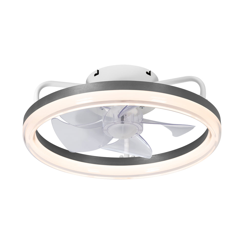 16 Inch 7-Blade Flush Mount LED Ceiling Fan with Light and Remote