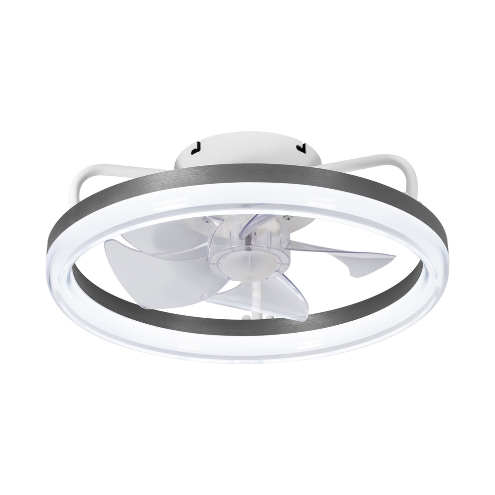 16 Inch 7-Blade Flush Mount LED Ceiling Fan with Light and Remote