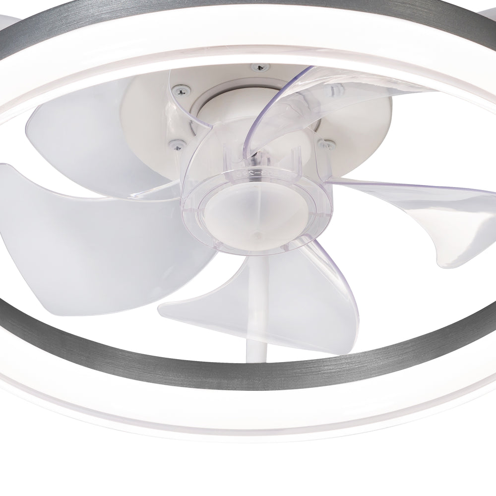 16 Inch 7-Blade Flush Mount LED Ceiling Fan with Light and Remote