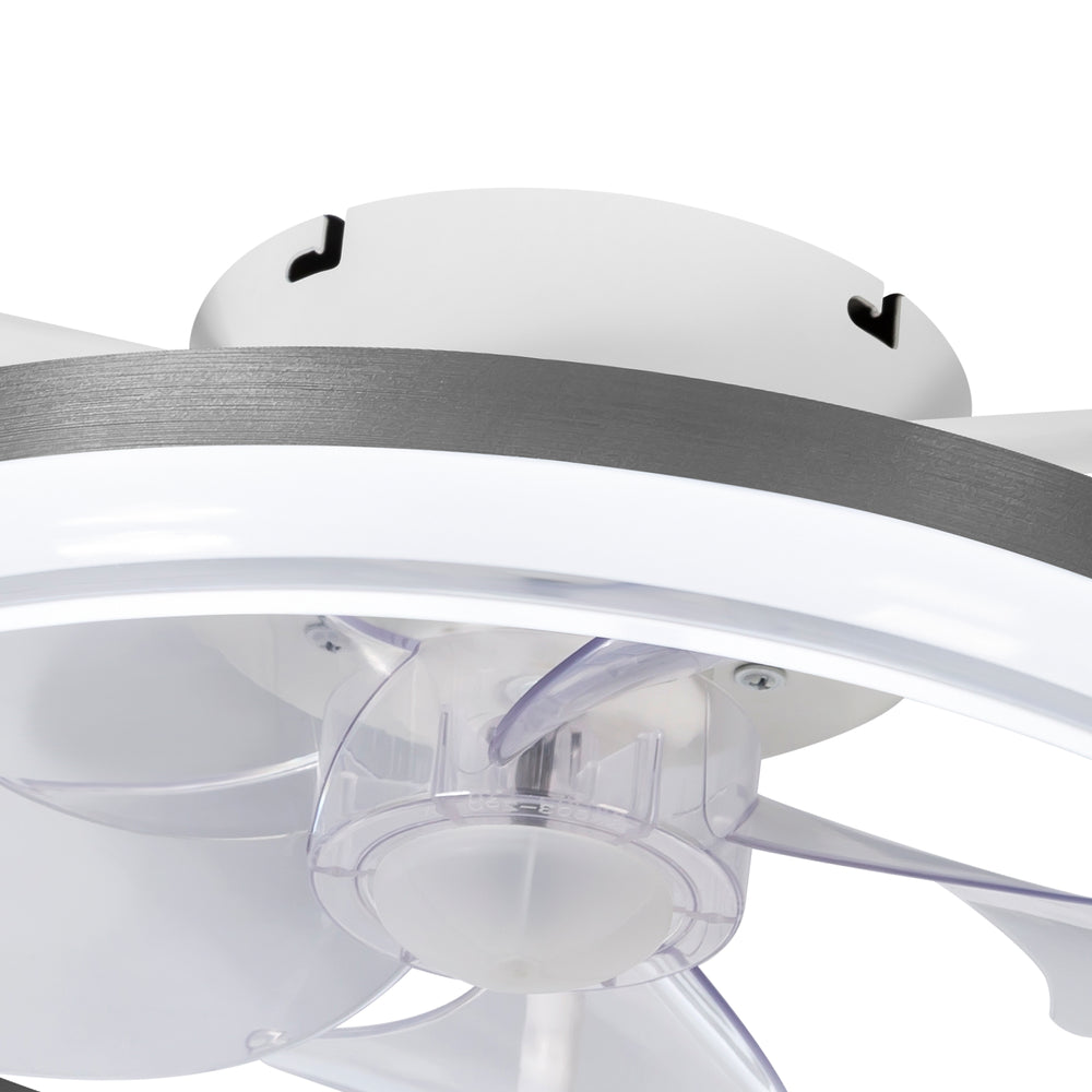 16 Inch 7-Blade Flush Mount LED Ceiling Fan with Light and Remote