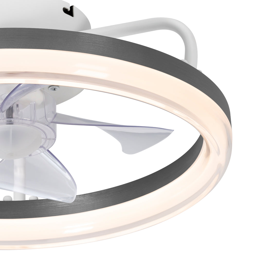 16 Inch 7-Blade Flush Mount LED Ceiling Fan with Light and Remote