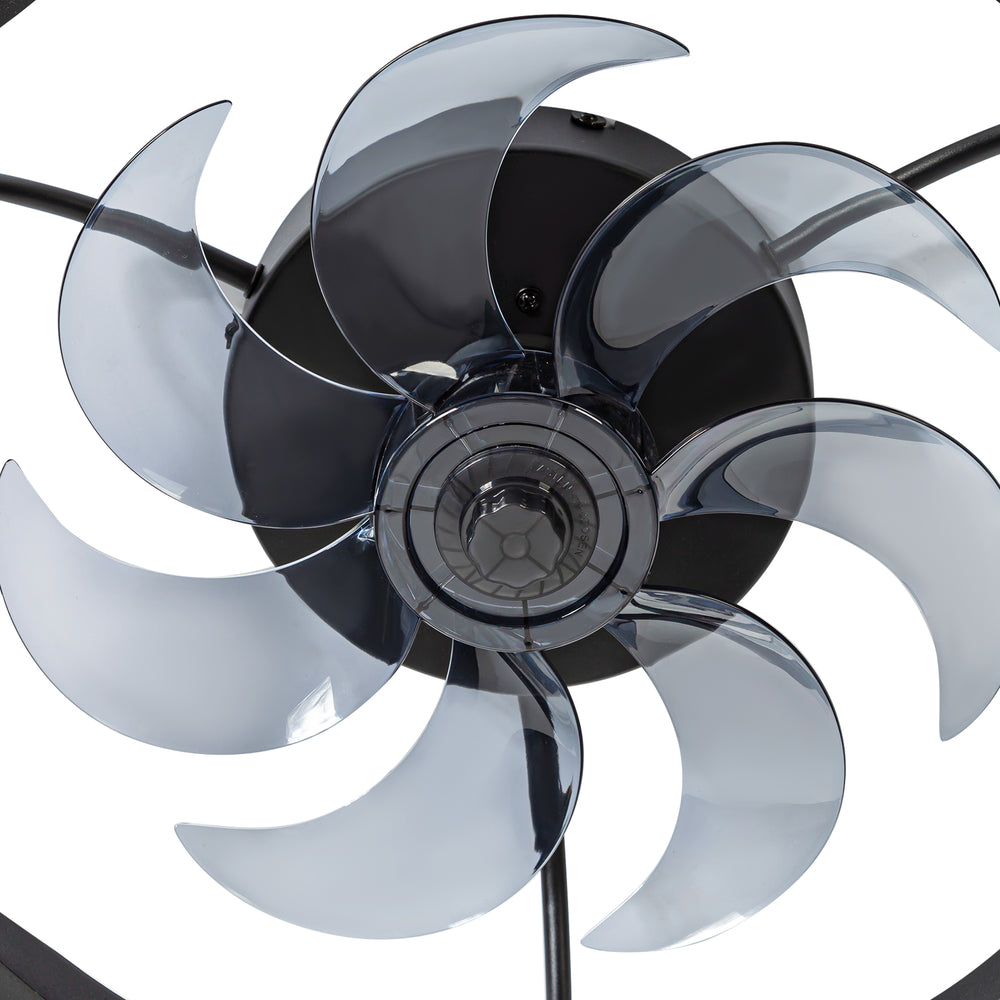 20" Low Profile Flush Mount Ceiling Fans with Lights, Modern Small Caged Ceiling Fan Remote Control, Reversible DC Motor, Fandelier Ceiling Fan Light for Bedroom Living Room Home