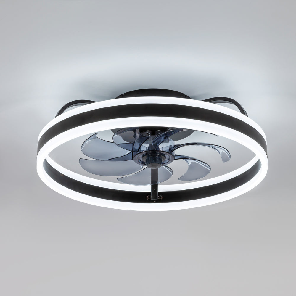 20-in 7-Blade Enclosed Flush Mount  LED Ceiling Fan with Light and Remote