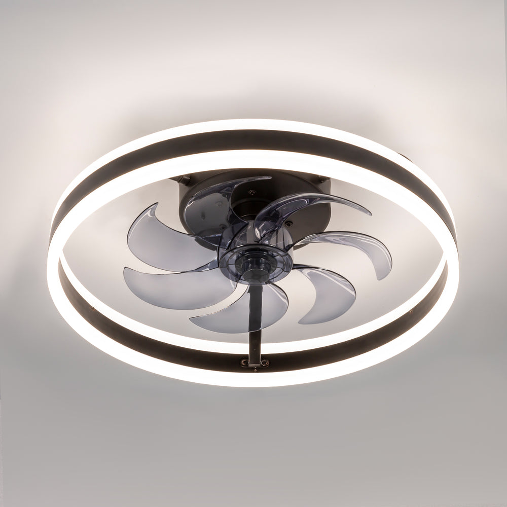 20-in 7-Blade Enclosed Flush Mount  LED Ceiling Fan with Light and Remote