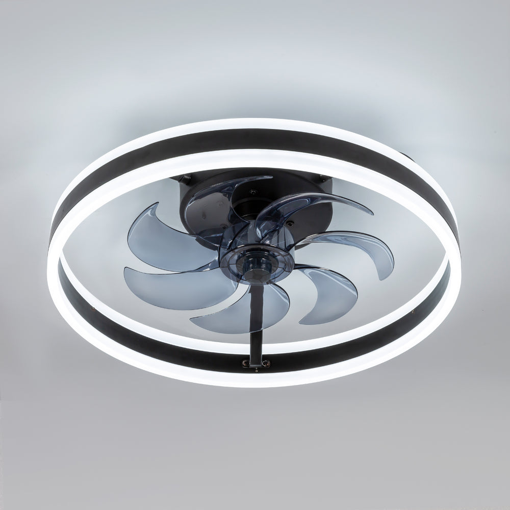 20-in 7-Blade Enclosed Flush Mount  LED Ceiling Fan with Light and Remote