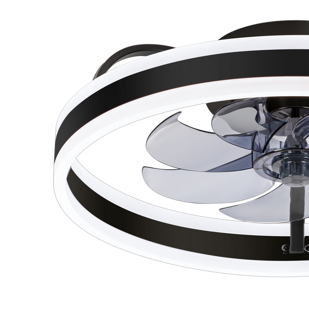20-in 7-Blade Enclosed Flush Mount  LED Ceiling Fan with Light and Remote