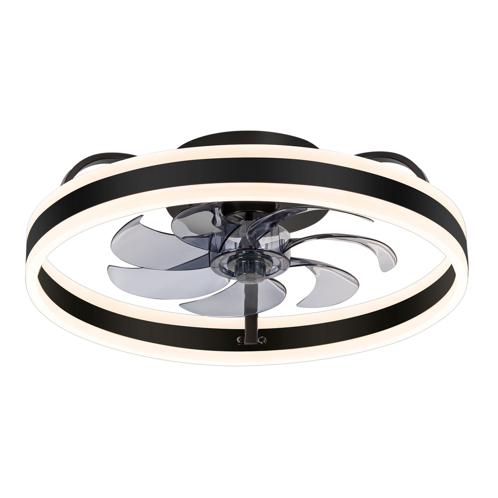20-in 7-Blade Enclosed Flush Mount  LED Ceiling Fan with Light and Remote