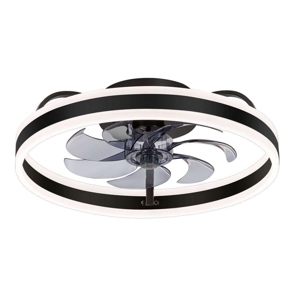 20-in 7-Blade Enclosed Flush Mount  LED Ceiling Fan with Light and Remote