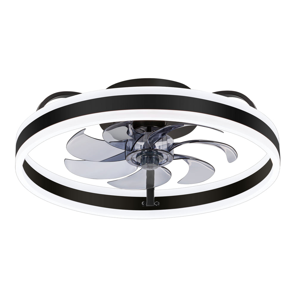 20-in 7-Blade Enclosed Flush Mount  LED Ceiling Fan with Light and Remote