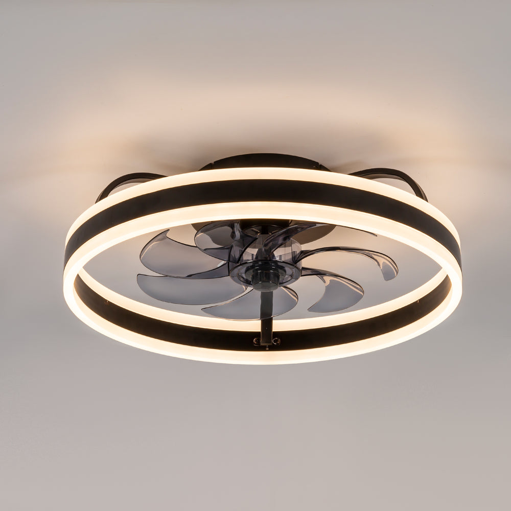 20-in 7-Blade Enclosed Flush Mount  LED Ceiling Fan with Light and Remote
