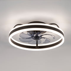 20 Inch 7-Blade Enclosed Flush Mount  LED Ceiling Fan with Light and Remote