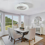 18" Smart RGB Dimmable LED Enclosed Ceiling Fan with Light Remote (5-Blade)