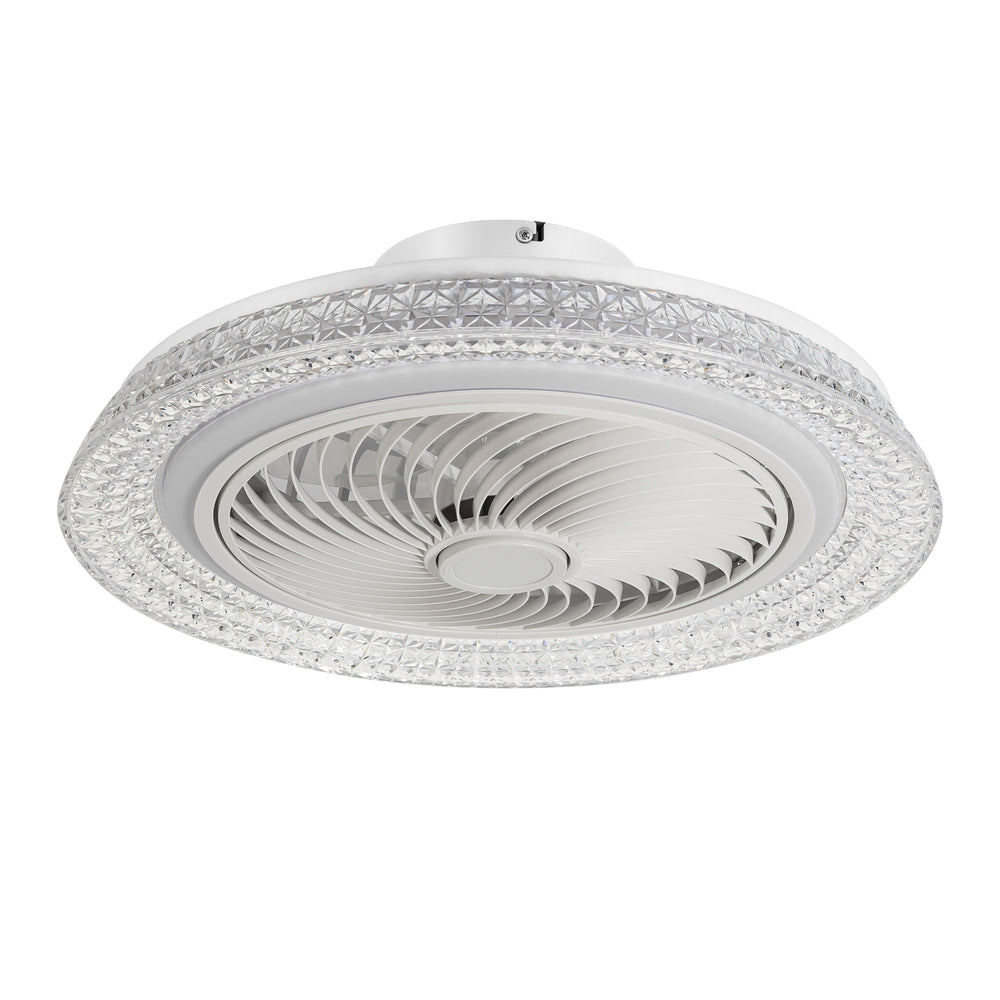 18" Smart RGB Dimmable LED Enclosed Ceiling Fan with Light Remote (5-Blade)