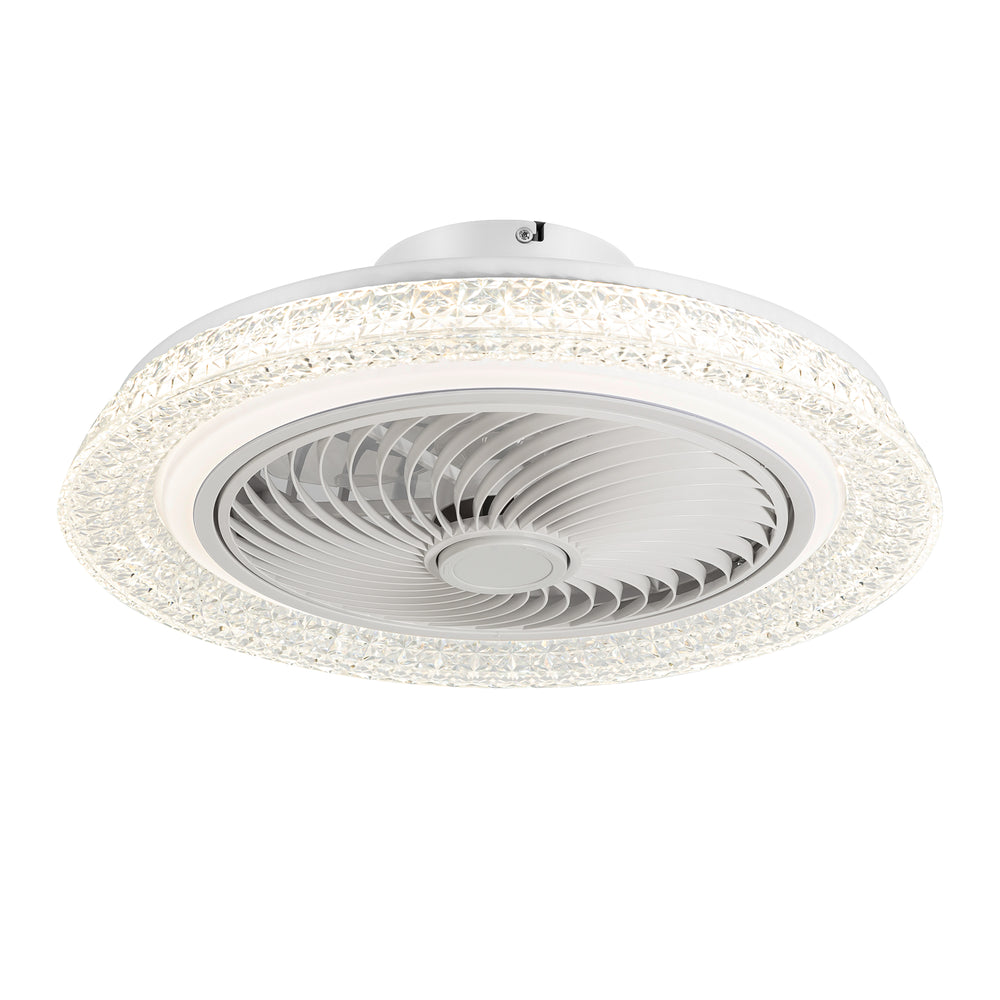 18" Smart RGB Dimmable LED Enclosed Ceiling Fan with Light Remote (5-Blade)