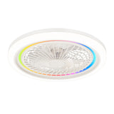 Marelle 19" Smart RGB Flush Mount Ceiling Fan With Dimmable Light