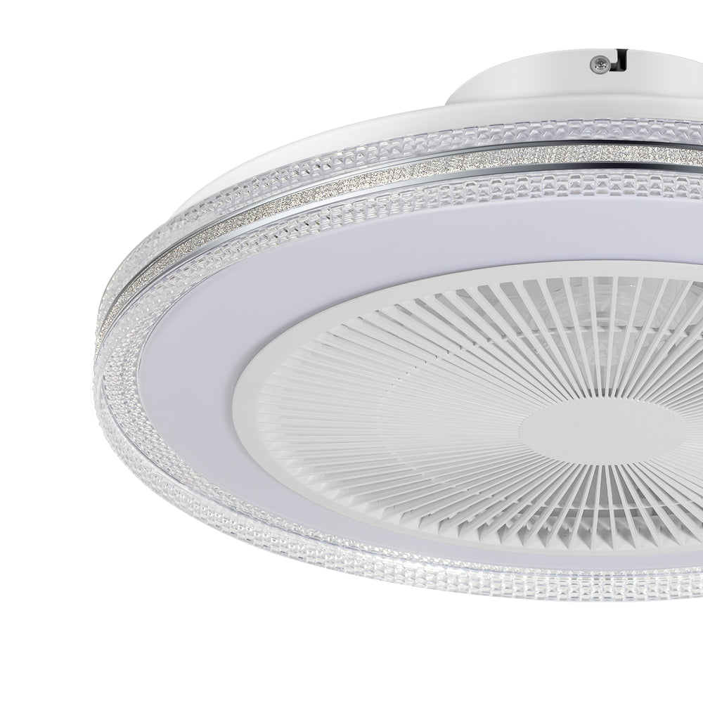 20-in Modern Smart RGB Flush Mount Ceiling Fan with Dimmable Light(5-Blade)