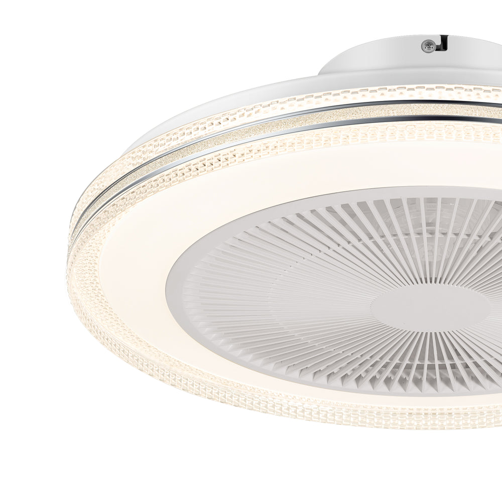 20-in Modern Smart RGB Flush Mount Ceiling Fan with Dimmable Light(5-Blade)