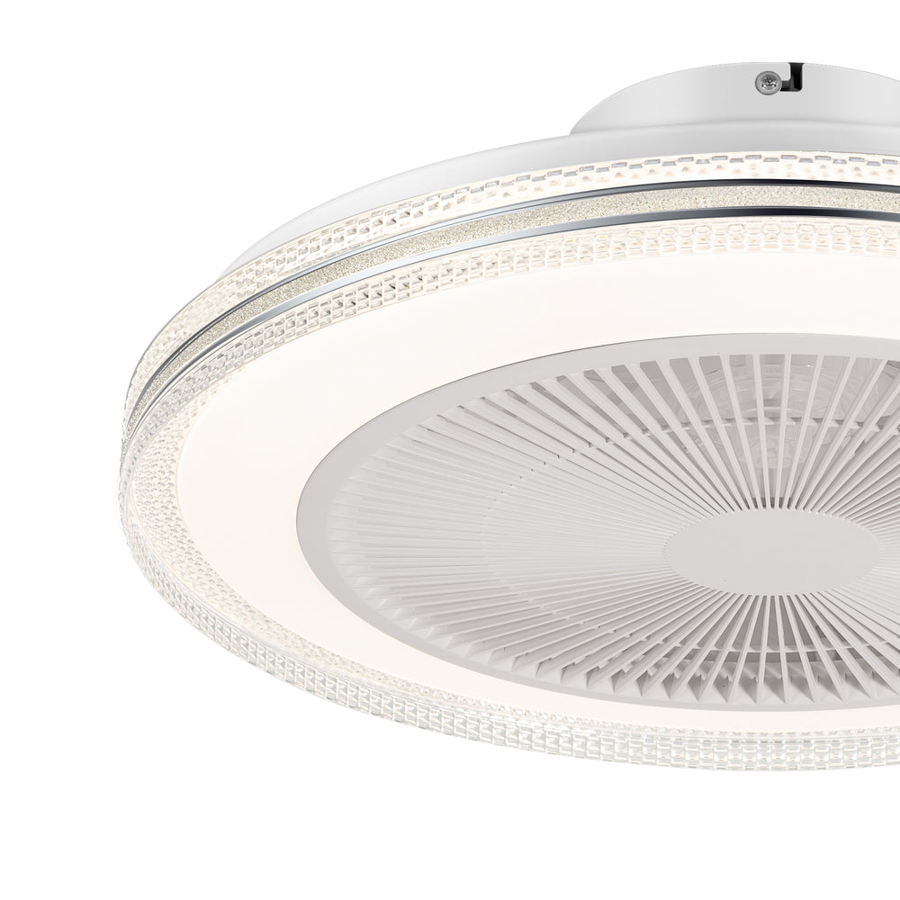 20-in Modern Smart RGB Flush Mount Ceiling Fan with Dimmable Light(5-Blade)