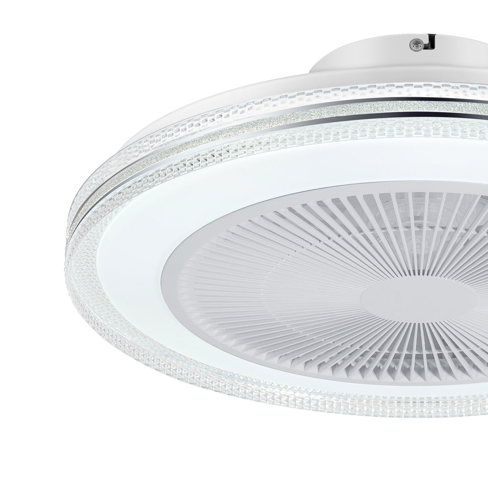 20-in Modern Smart RGB Flush Mount Ceiling Fan with Dimmable Light(5-Blade)