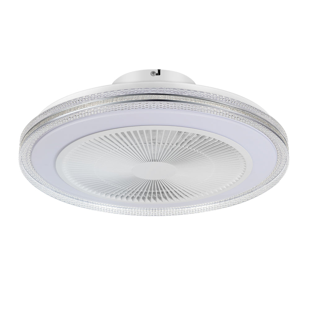 20-in Modern Smart RGB Flush Mount Ceiling Fan with Dimmable Light(5-Blade)