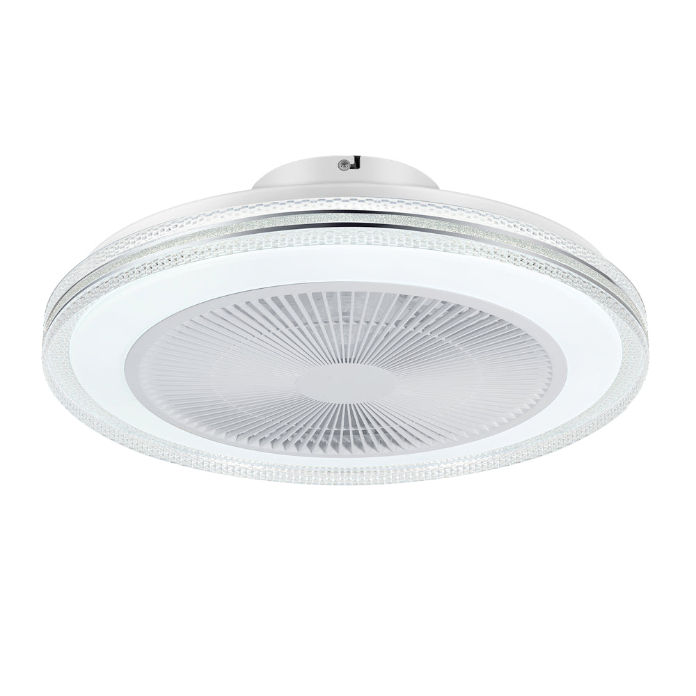 20-in Modern Smart RGB Flush Mount Ceiling Fan with Dimmable Light(5-Blade)
