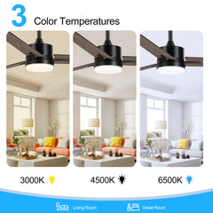 60 inch LED Ceiling Fan with Light and Remote-3-Blade