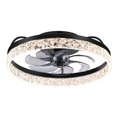 20 Inch 7-Blade Enclosed Flush Mount  LED Ceiling Fan with Light and Remote