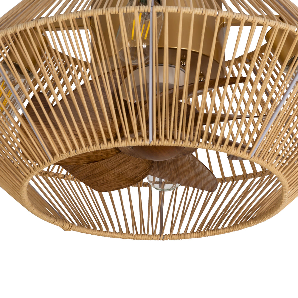 19-in Boho Flush Mount Ceiling Fans with Light Remote Flush Mount(7-Blade)