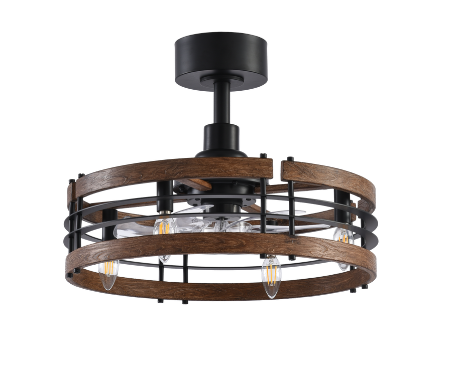 Pavon 20-Inch Caged Ceiling Fan With Light & Remote