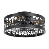 16.5-inch Caged Ceiling Fan with Light and Remote(7-Blade)
