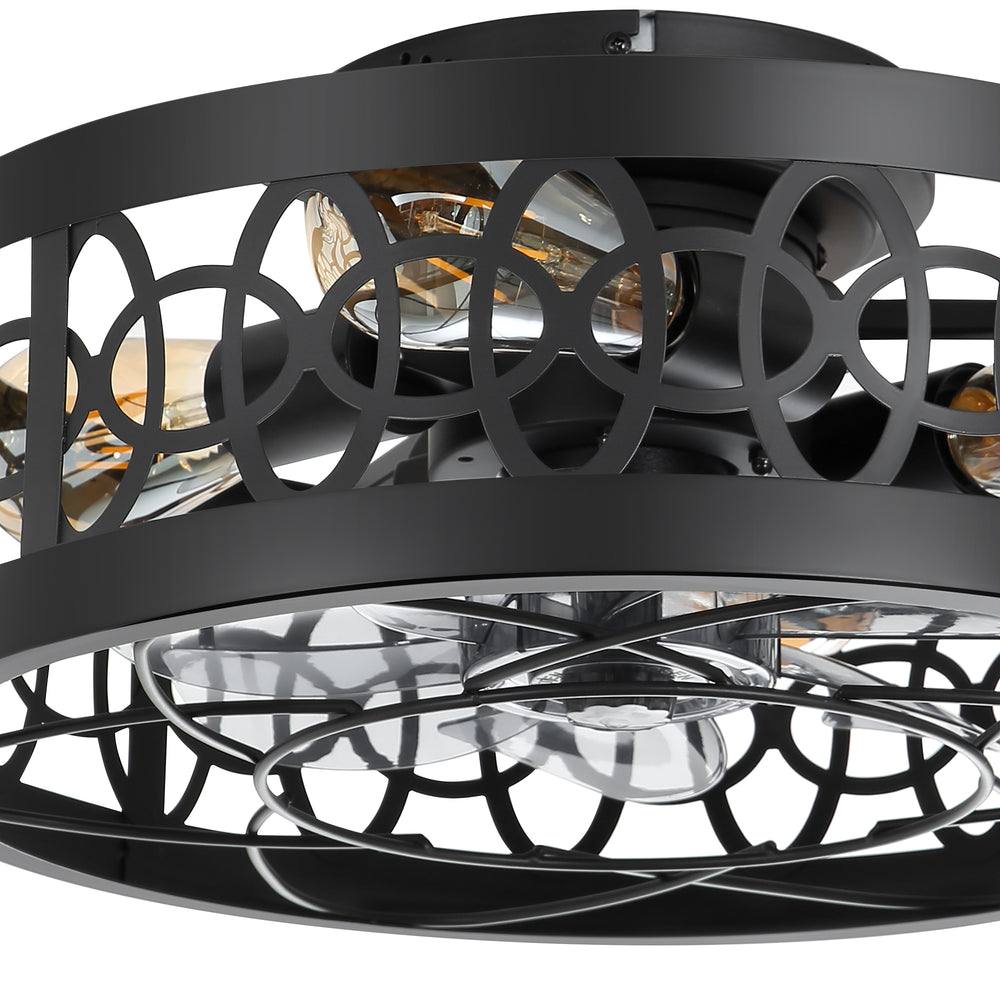 16.5-inch Caged Ceiling Fan with Light and Remote(7-Blade)