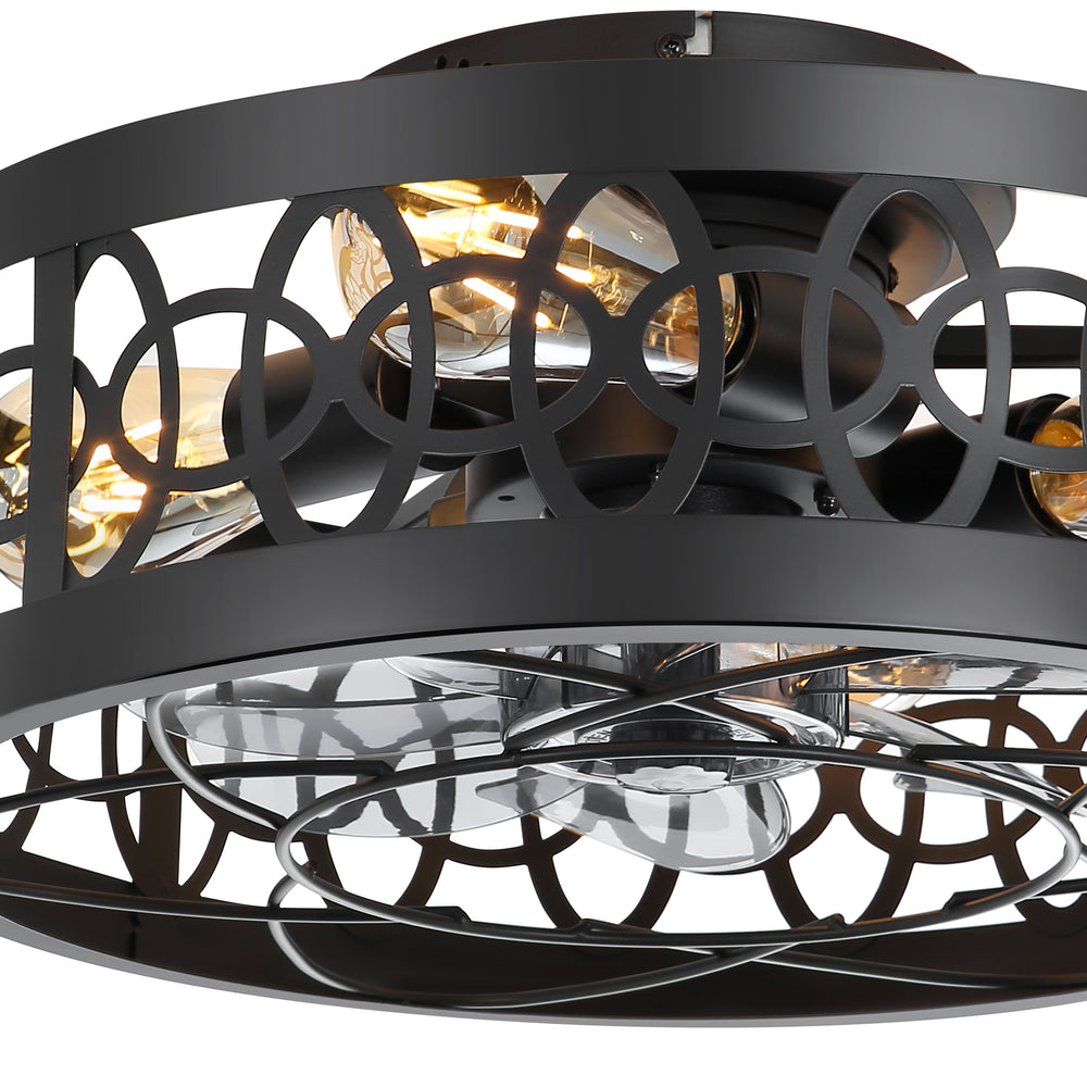 16.5-inch Caged Ceiling Fan with Light and Remote(7-Blade)