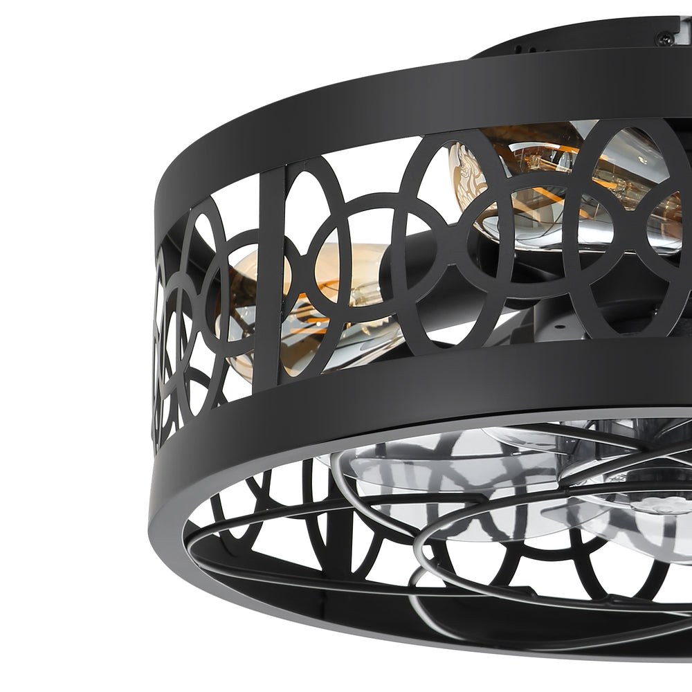 16.5-inch Caged Ceiling Fan with Light and Remote(7-Blade)