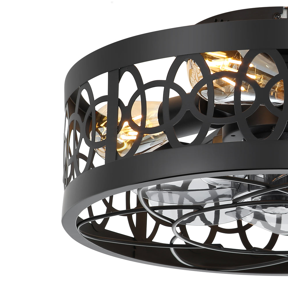 16.5-inch Caged Ceiling Fan with Light and Remote(7-Blade)