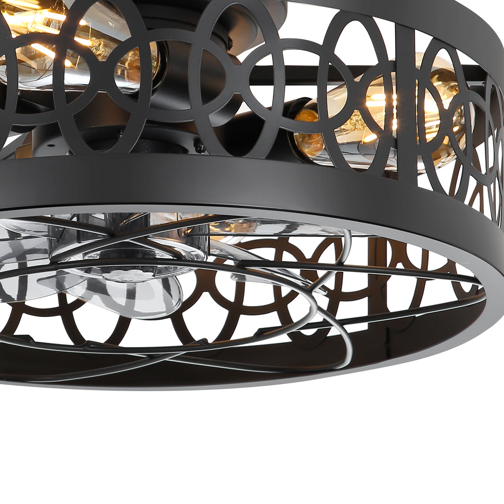 16.5-inch Caged Ceiling Fan with Light and Remote(7-Blade)