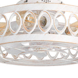 16.5" Caged Ceiling Fans with Lights, Small Low Profile Ceiling Fan with Remote, Flush Mount Chandelier Modern Farmhouse Fandelier for Bedroom, Kitchen, Living Room
