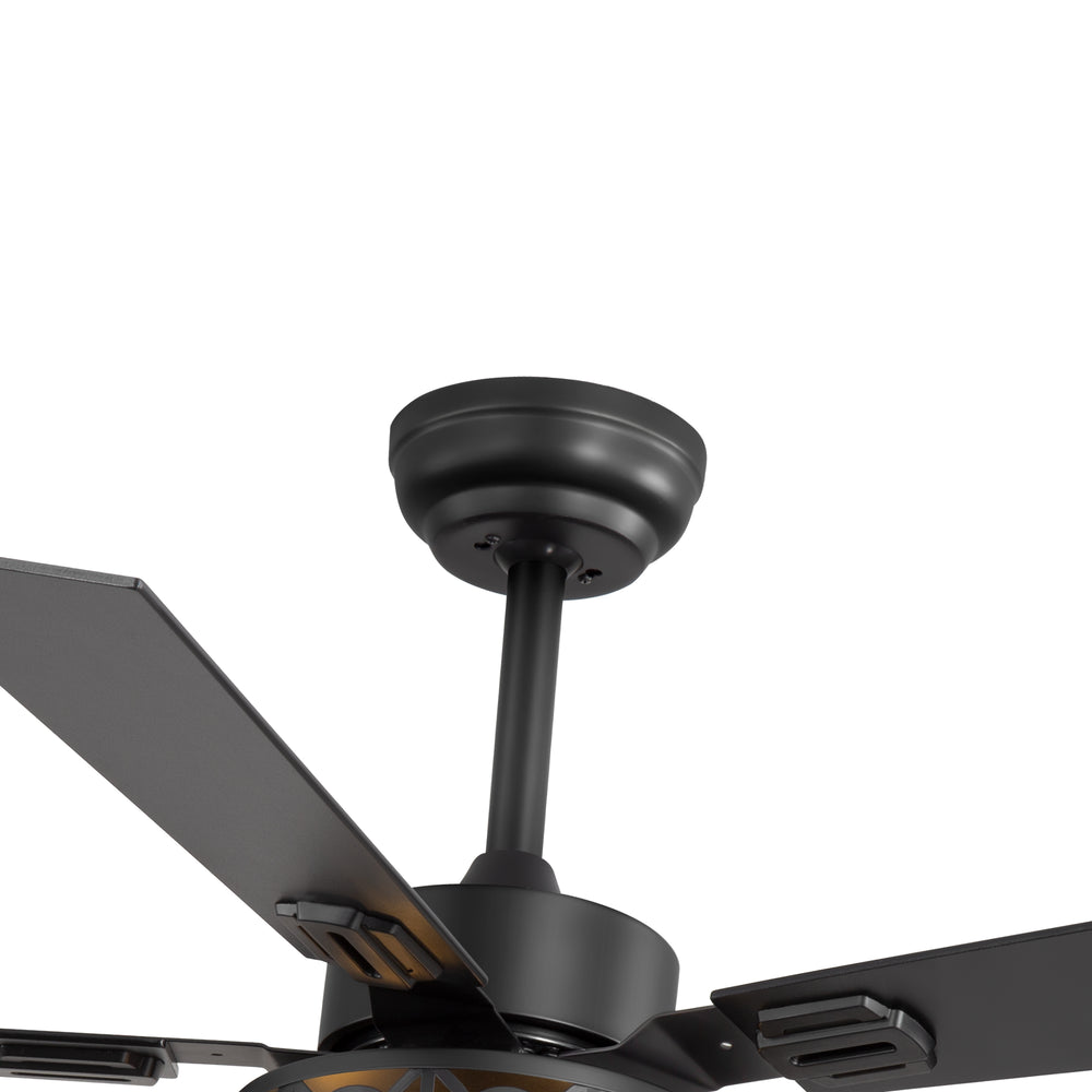 48-inch Wood 5-Blade Crystal Fandelier Ceiling Fan with Remote and Light,4in and 8in Downrods Included