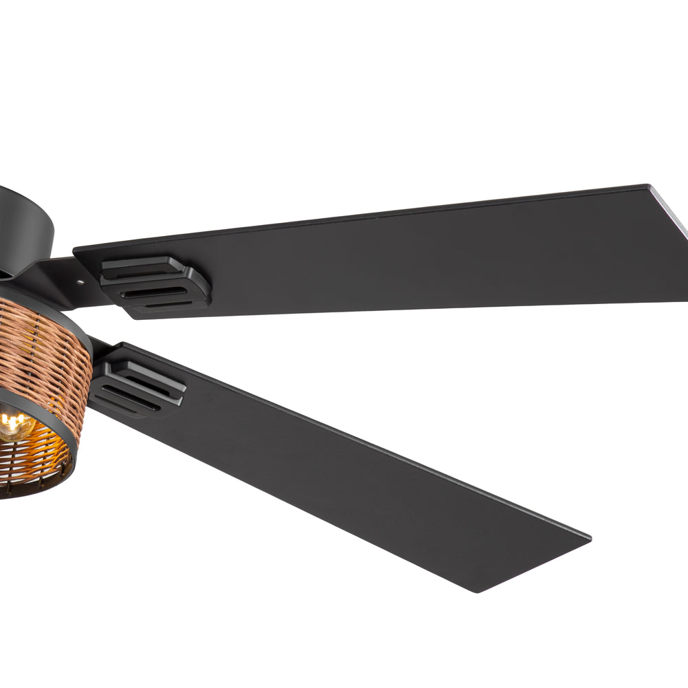 48-in Wood Reversible 5-Blade Ceiling Fan with Light and Remote,4in and 8in Downrods Included