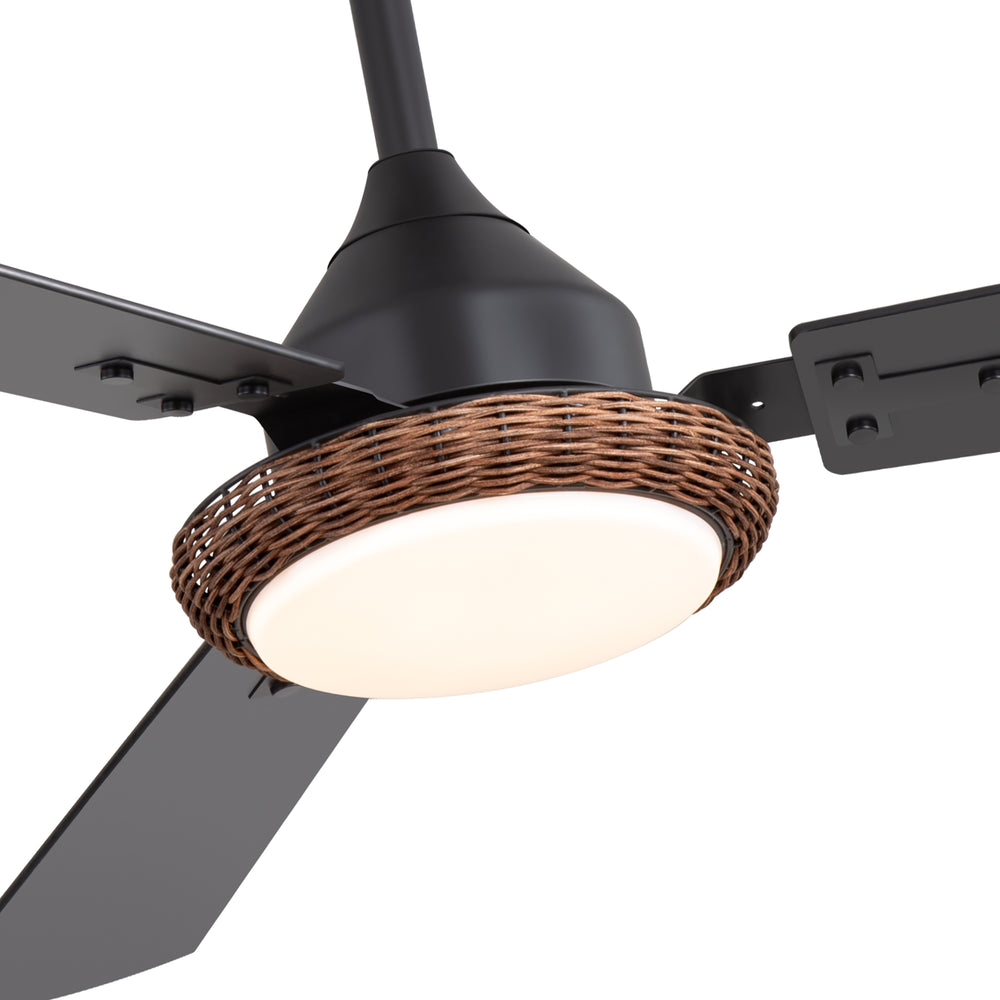 48-in  Reversible 3-Blade Ceiling Fan with Intergrated LED Light and Remote，4in and 8in Downrod Included